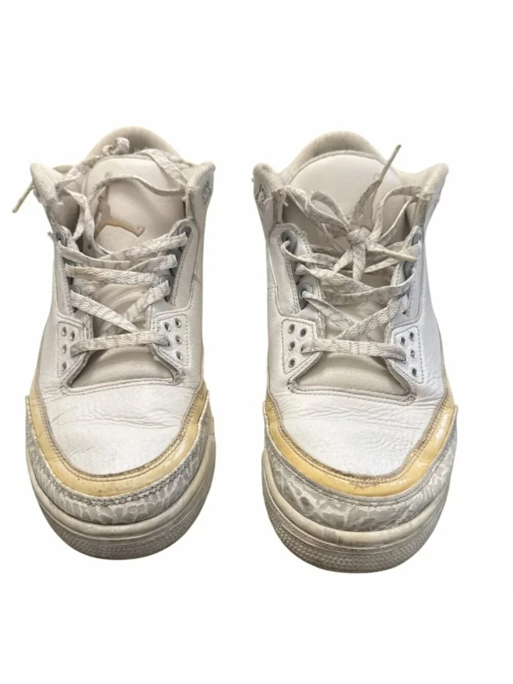 Air Jordan 3 Retro Sneakers White/Yellow Mens Size 11 Classic Basketball Shoes